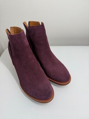 Kork-Ease Chandra Purple Suede Festival Ankle Booties – Size 6.5 -NWOB